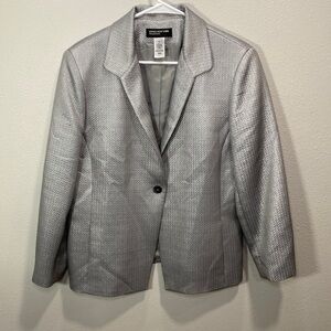 Jones New York Silver Textured Blazer